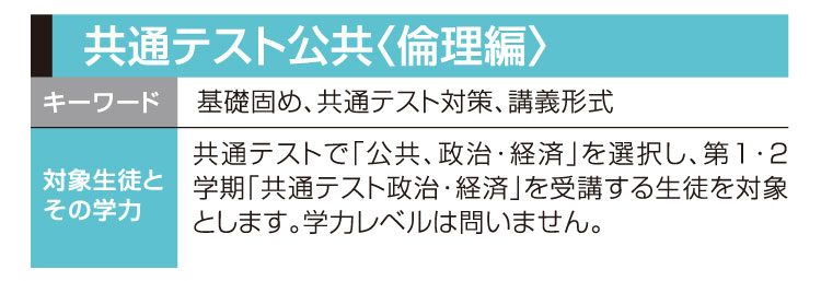 共通テスト公共〈倫理編〉 基礎固め、共通テスト対策、講義形式