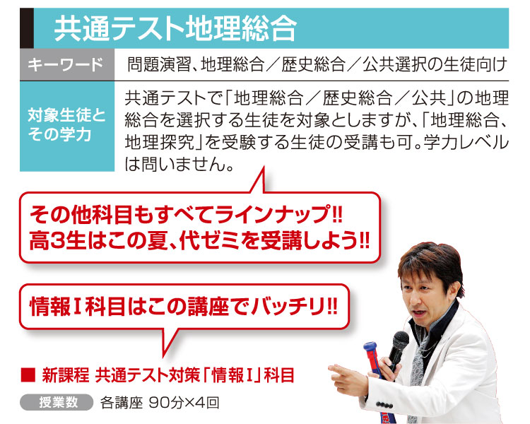 共通テスト地理総合 問題演習、地理総合／歴史総合／公共選択の生徒向け その他科目もすべてラインナップ！！